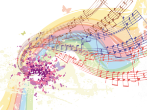 colorful illustration of musical notes