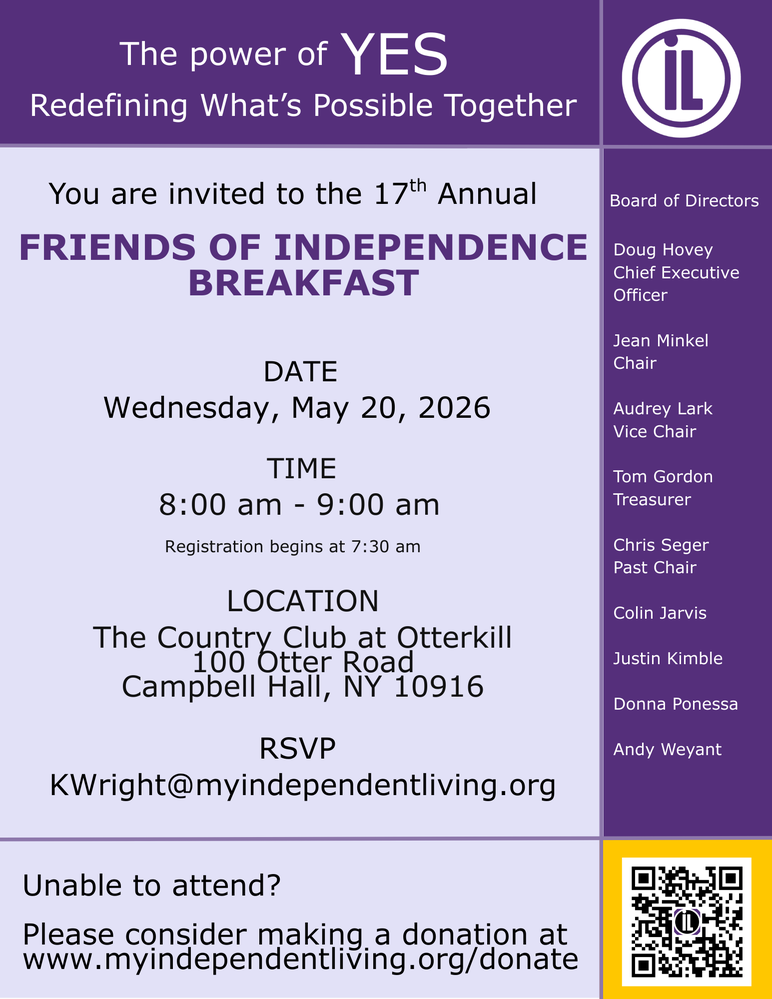 Friends of Independence breakfast information